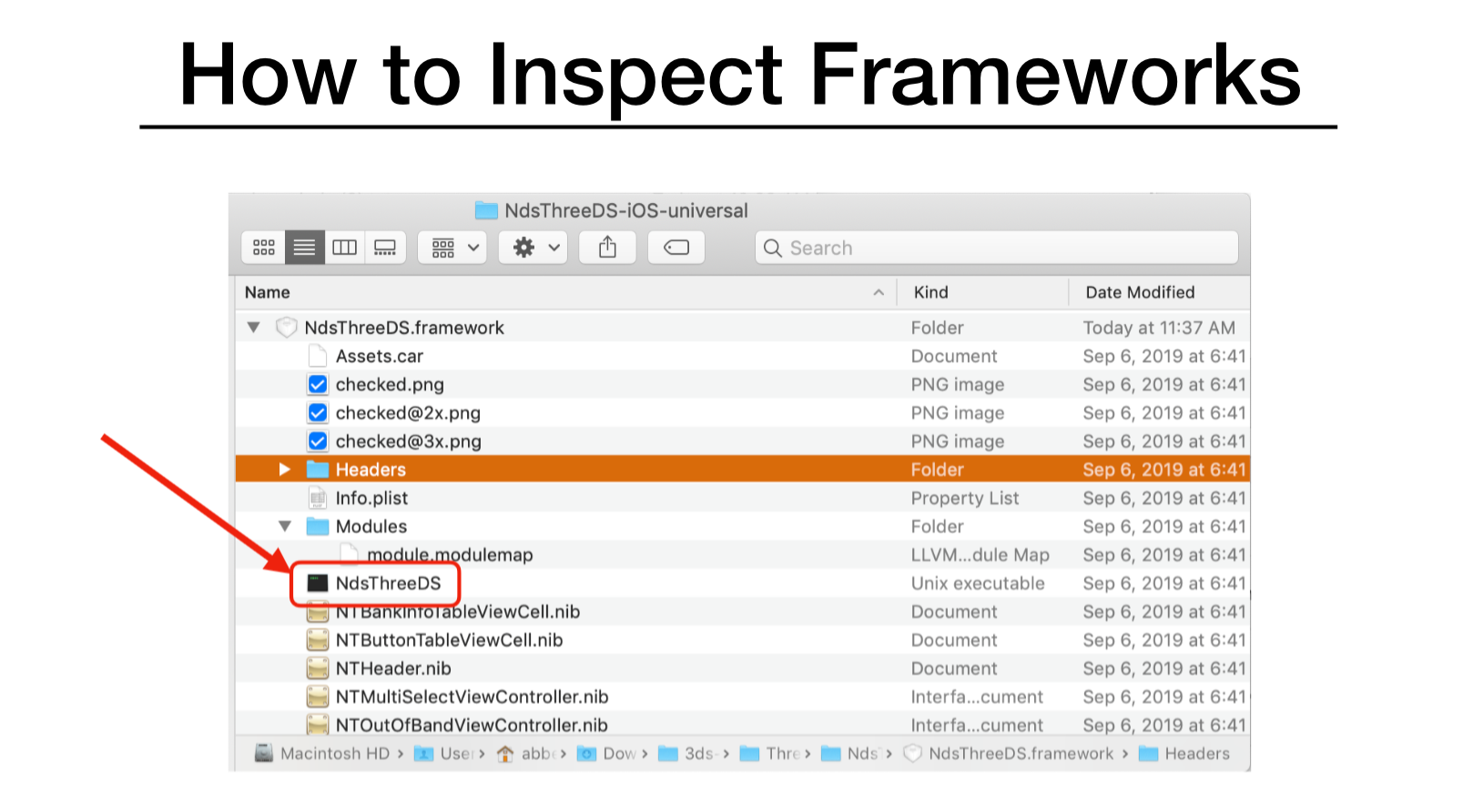 Slide: How to Inspect Frameworks